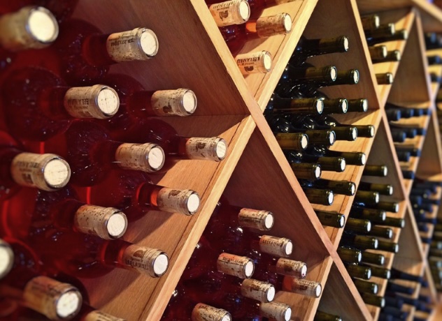 Wine Bottles in a Cellar